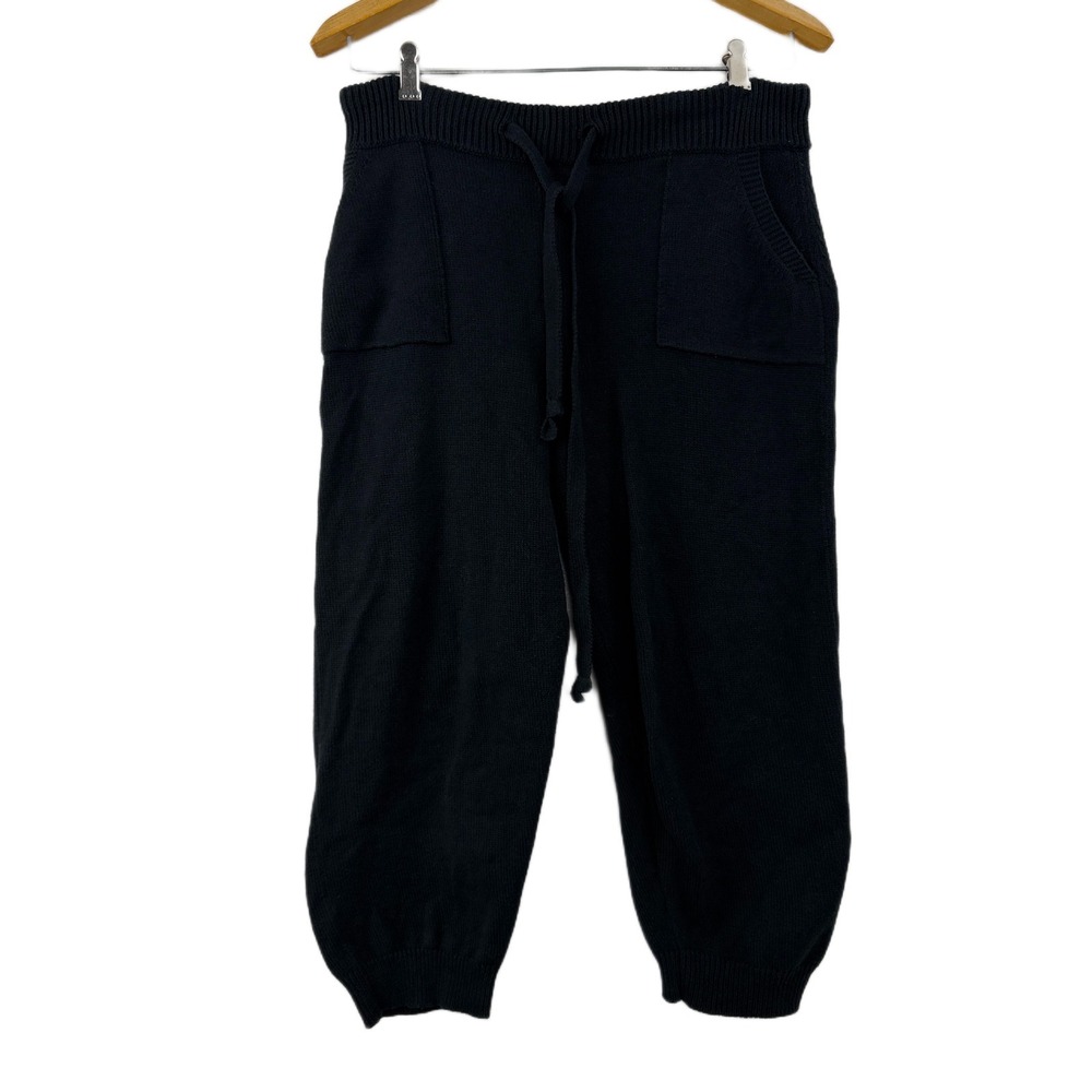 Tejido Knit Jogger Pants Size 1 Black Cotton Baby Alpaca Cropped Lounge Comfort